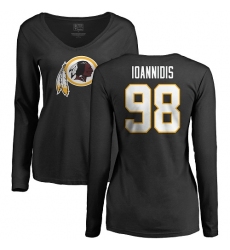 NFL Women's Nike Washington Redskins #98 Matt Ioannidis Black Name & Number Logo Long Sleeve T-Shirt