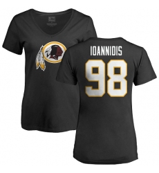 NFL Women's Nike Washington Redskins #98 Matt Ioannidis Black Name & Number Logo T-Shirt