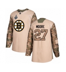 Youth Boston Bruins #27 John Moore Authentic Purple Fights Cancer Practice 2019 Stanley Cup Final Bound Hockey Jersey