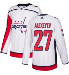 Men's Adidas Washington Capitals #27 Alexander Alexeyev Authentic White Away NHL Jersey
