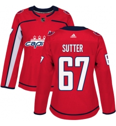 Women's Adidas Washington Capitals #67 Riley Sutter Authentic Red Home NHL Jersey