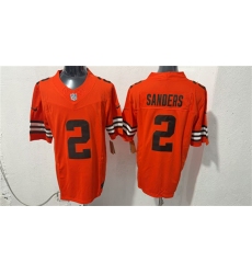 Men's Cleveland Browns #2 Shedeur Sanders Orange 2026 Vapor Limited Football Stitched Jersey