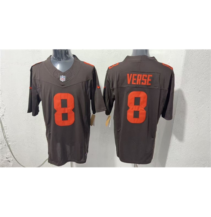 Men's Cleveland Browns #8 Jared Verse Brown 2026 Vapor Limited Football Stitched Jersey