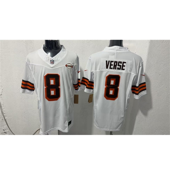 Men's Cleveland Browns #8 Jared Verse White 2026 1946 Collection Vapor Limited Football Stitched Jersey