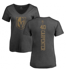 NHL Women's Adidas Vegas Golden Knights #40 Ryan Carpenter Charcoal One Color Backer T-Shirt