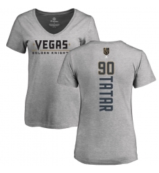 NHL Women's Adidas Vegas Golden Knights #90 Tomas Tatar Gray Backer Slim Fit V-Neck T-Shirt