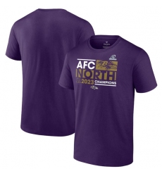Men's Baltimore Ravens Purple 2023 AFC North Division Champions Conquer T-Shirt