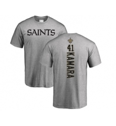 Football New Orleans Saints #41 Alvin Kamara Ash Backer T-Shirt