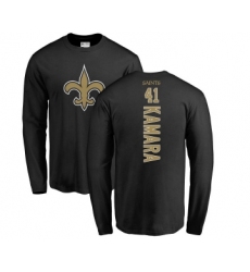 Football New Orleans Saints #41 Alvin Kamara Black Backer Long Sleeve T-Shirt