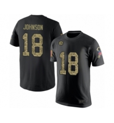 Pittsburgh Steelers #18 Diontae Johnson Black Camo Salute to Service T-Shirt