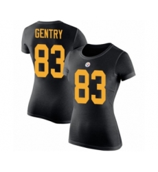 Women's Pittsburgh Steelers #83 Zach Gentry Black Rush Pride Name & Number T-Shirt