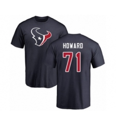 Football Houston Texans #71 Tytus Howard Navy Blue Name & Number Logo T-Shirt