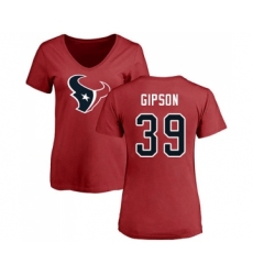 Football Women's Houston Texans #39 Tashaun Gipson Red Name & Number Logo T-Shirt
