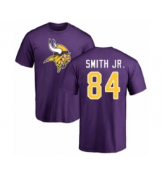 Football Minnesota Vikings #84 Irv Smith Jr. Purple Name & Number Logo T-Shirt
