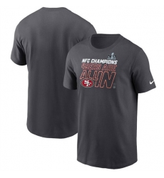 Men's San Francisco 49ers Anthracite 2023 NFC Champions Locker Room Trophy Collection T-Shirt