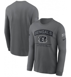 Men's Cincinnati Bengals Gray 2026 Salute to Service Long Sleeve T-Shirt