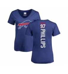 Football Women's Buffalo Bills #97 Jordan Phillips Royal Blue Backer T-Shirt