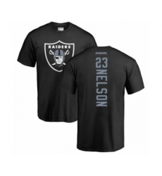 Football Oakland Raiders #23 Nick Nelson Black Backer T-Shirt