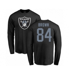 Football Oakland Raiders #84 Antonio Brown Black Name & Number Logo Long Sleeve T-Shirt