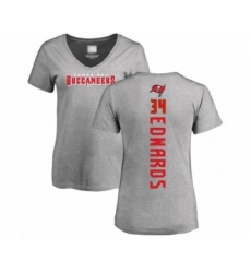 Football Women's Tampa Bay Buccaneers #34 Mike Edwards Ash Backer T-Shirt