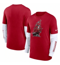 Men's Tampa Bay Buccaneers Heather Red Slub Fashion Long Sleeve T Shirt
