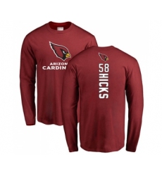 Football Arizona Cardinals #58 Jordan Hicks Maroon Name & Number Logo T-Shirt