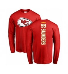 Football Kansas City Chiefs #99 Khalen Saunders Red Backer Long Sleeve T-Shirt