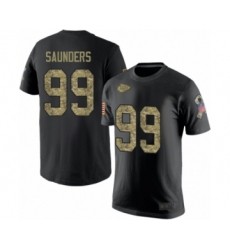 Football Men's Kansas City Chiefs #99 Khalen Saunders Black Camo Salute to Service T-Shirt