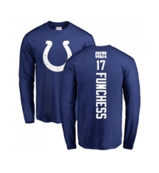 Football Indianapolis Colts #17 Devin Funchess Royal Blue Backer Long Sleeve T-Shirt