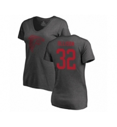 Football Women's Atlanta Falcons #32 Qadree Ollison Ash One Color T-Shirt