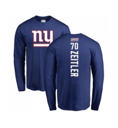 Football New York Giants #70 Kevin Zeitler Royal Blue Backer Long Sleeve T-Shirt