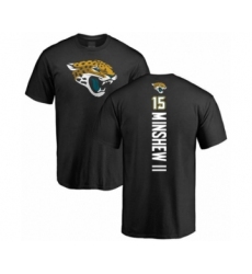 Football Jacksonville Jaguars #15 Gardner Minshew II Black Name & Number Logo Long Sleeve T-Shirt