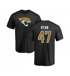 Football Jacksonville Jaguars #47 Jake Ryan Black Name & Number Logo T-Shirt
