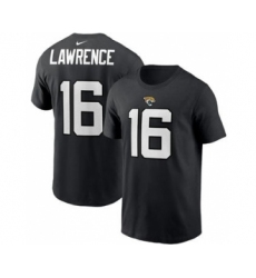 Men's Jacksonville Jaguars #16 Trevor Lawrence 2021 Black Football Draft First Round Pick Player Name & Number Football T-Shirt