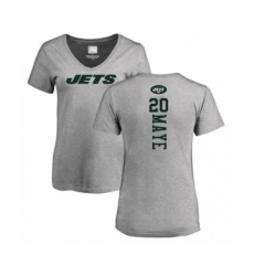 Football Women's New York Jets #20 Marcus Maye Ash Backer T-Shirt
