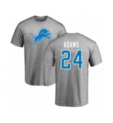 Football Detroit Lions #24 Andrew Adams Ash Name & Number Logo T-Shirt