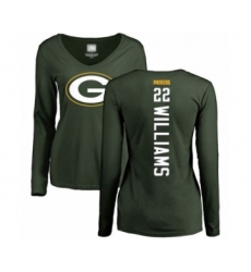 Football Women's Green Bay Packers #22 Dexter Williams Green Backer Long Sleeve T-Shirt