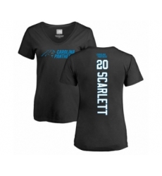 Football Women's Carolina Panthers #20 Jordan Scarlett Black Backer T-Shirt