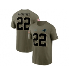 Men's Carolina Panthers #22 Christian McCaffrey 2022 Olive Salute to Service T-Shirt