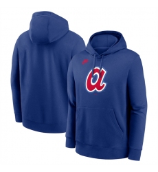 Men's Atlanta Braves Royal Cooperstown Collection Logo Club Pullover Hoodie