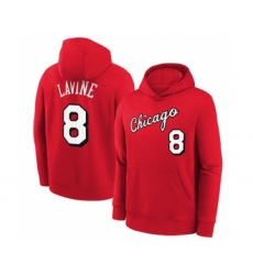 Men's Chicago Bulls #8 Zach lavine Red Pullover Hoodie