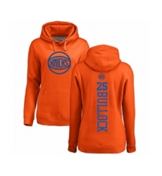 Basketball Women's New York Knicks #25 Reggie Bullock Orange One Color Backer Pullover Hoodie