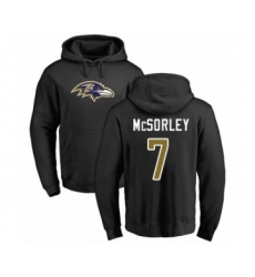 Football Baltimore Ravens #7 Trace McSorley Black Name & Number Logo Pullover Hoodie