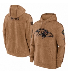 Men's Baltimore Ravens Nike Brown 2023 Salute To Service Club Pullover Hoodie