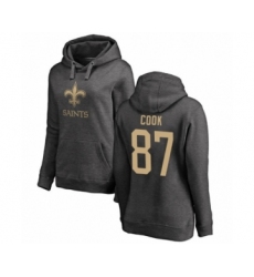 Football Women's New Orleans Saints #87 Jared Cook Ash One Color Pullover Hoodie