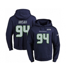 Football Men's Seattle Seahawks #94 Ezekiel Ansah Navy Blue Name & Number Pullover Hoodie
