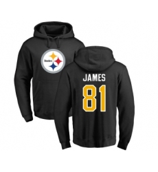 Football Pittsburgh Steelers #81 Jesse James Black Name & Number Logo Pullover Hoodie