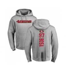 Football San Francisco 49ers #97 Nick Bosa Ash Backer Pullover Hoodie