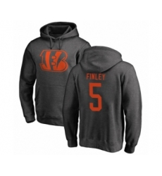 Football Cincinnati Bengals #5 Ryan Finley Ash One Color Pullover Hoodie