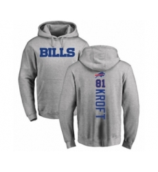 Football Buffalo Bills #81 Tyler Kroft Ash Backer Pullover Hoodie